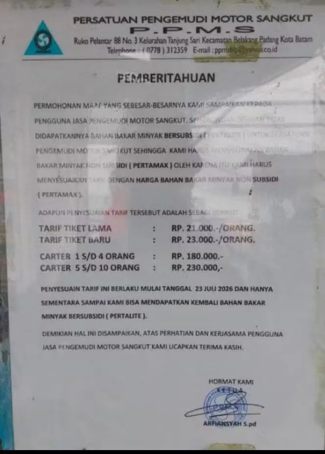 Anggota DPRD Kepri Wahyu Wahyudin Tolak Kenaikan Tarif Transportasi Antarpulau, Desak BBM Subsidi Penambang Dipenuhi